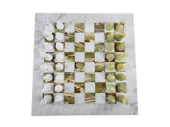 Elegant Marble Chess Set in White and Green Onyx / Marble