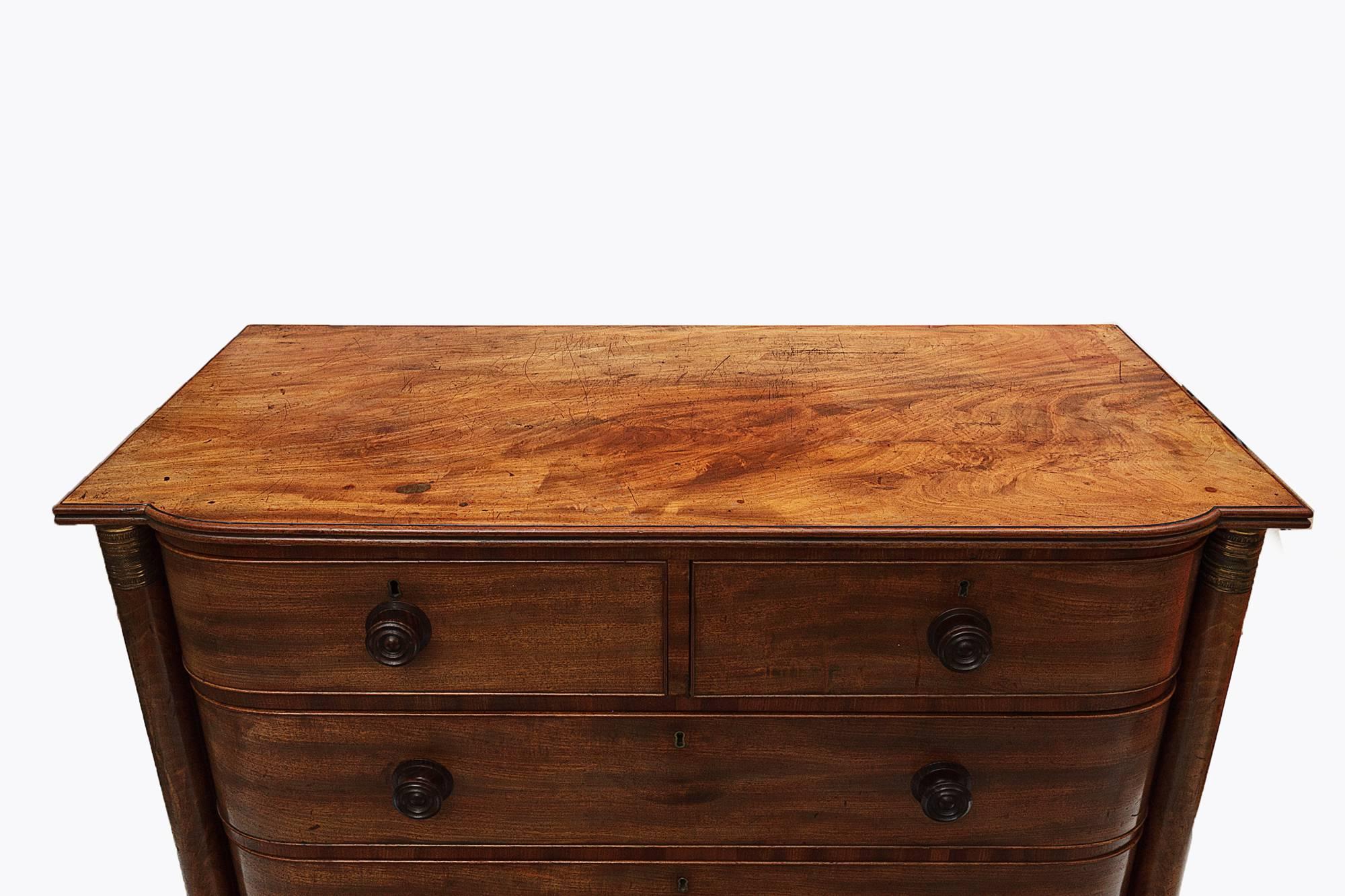 George IV 19th Century Mahogany Bow Front Chest