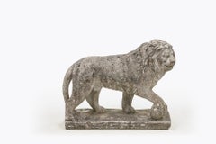 Ein Paar irische, aus Stein geschnitzte Medici-Löwen aus dem 18. Jahrhundert