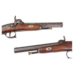 19th Century Cased Pair of Duelling Pistols of Belgian Manufacture