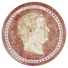 Medalla redonda grande del Grand Tour italiano del siglo XIX