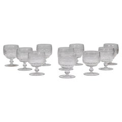 Set di dieci bicchieri da rum in vetro del tardo periodo georgiano del XIX secolo