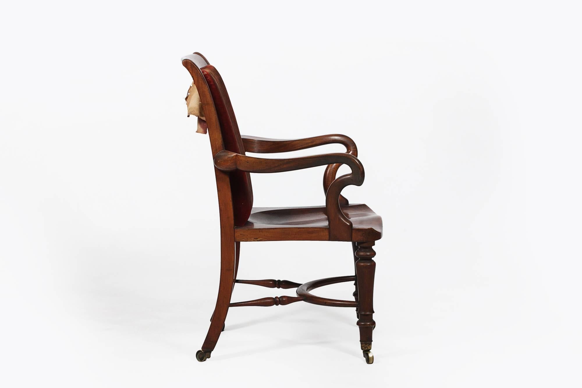 Victorian 19th Century Holland and Son's Library Chair