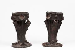 Coppia di fioriere in terracotta del XIX secolo a forma di albero