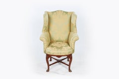 18th Century Mahogany Fully Upholstered Wing Chair