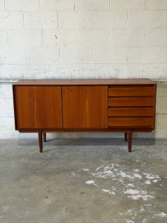 S. Anders Teak Sideboard Credenza with Tapered Legs Crafted in Norway MCM 1960s