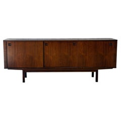 Rosewood Sideboard Long Sliding Door Credenza Denmark Mid-Century Modern 1960s