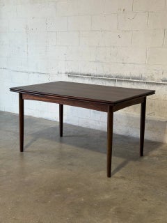 Danish Rosewood Dining Table Expandable Pull Out Draw Leaves N&R Mobler 1960s