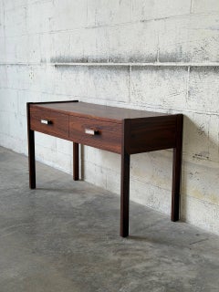 Rosewood Entry Table with Two Drawers Danish Mid-Century Modern 1960s