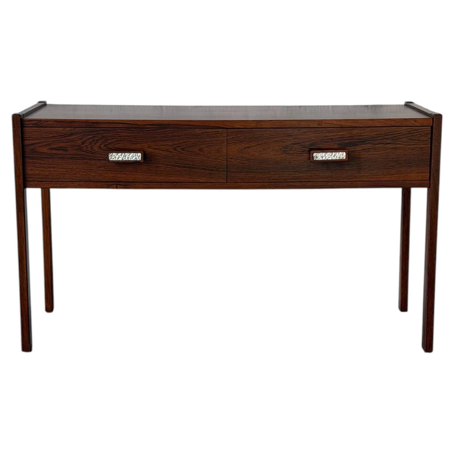 Rosewood Entry Table with Two Drawers Danish Mid-Century Modern 1960s