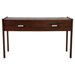 Rosewood Entry Table with Two Drawers Danish Mid-Century Modern 1960s