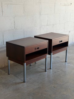 Ensemble de 2 tables de chevet NIPU Mobelfabrik en bois de palissandre à 1 tiroir, style moderne danois du milieu du siècle