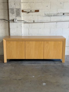 Skovby Blonde Maple 3-Door Сredenza with Hidden Drawer Danish Vintage Design