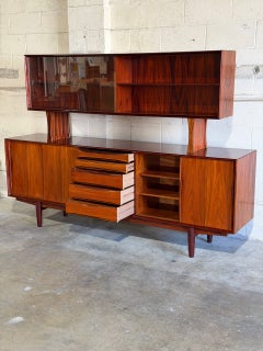 Aparador «Arne Vodder» de palisandro con vitrina, estilo vintage danés