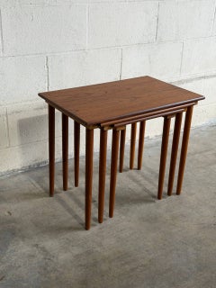 Teak Nesting Tables Set of 3 Vintage Danish Mid-Century Modern 1960s