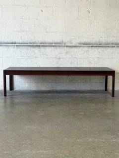 Rosewood Minimalist Coffee Table with Straight Legs Danish Vintage 1960s