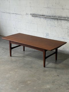 Teak Extendable Rectangular Coffee Table with Two Leaves Vintage 1960s