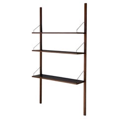 Cado Danish Modern Teak Wall-Mounted Shelving System with 3 Shelves