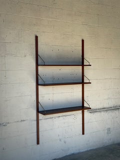 Cado Danish Modern Teak Wall-Mounted Shelving System with 3 Shelves