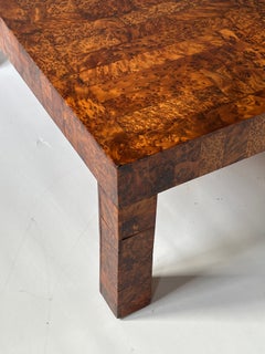Mesa baja belga de madera con nudos en estilo patchwork, encargo privado, finales de los 90.