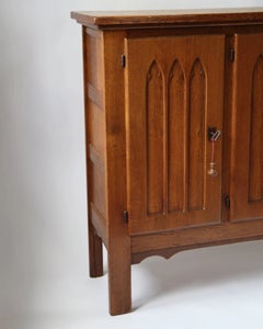 Belgian Gothic-Style Carved Oak Cabinet, circa 1960s
