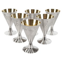 Lot de verres à shot en argent, 6 pièces, ville de Tallinn, Estonie (URSS), manufacture de bijoux