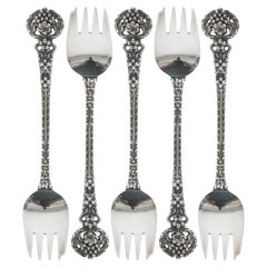 Silver dessert forks set, 5 pcs., Jewelry factory city Tallinn, Estonia (USSR)
