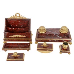Marble and Gilt-Bronze Desk Set, France, second half of 19th century