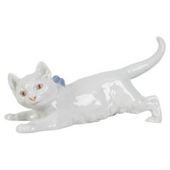 Porcelain Figure "Creeping Cat", Meissen, Germany, middle of 20th century