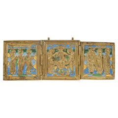 Trittico “Deesis e santi scelti” con smalti a cinque colori, Impero russo