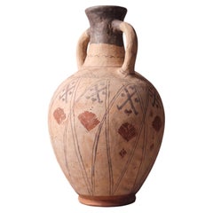 Amphore en terre cuite au col foncé, Maroc, début du XXe siècle