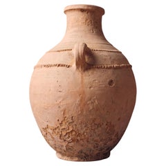 Rope-Banded Terracotta Jar with Flared Neck, Morocco, Early 20th Century