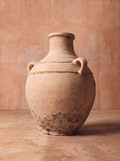 Rope-Banded Terracotta Jar with Flared Neck, Morocco, Early 20th Century