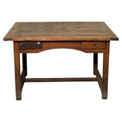 Rare 18th-Century Double Notary Desk in Walnut Wood with Side Drawers