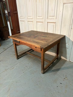 Rare 18th-Century Double Notary Desk in Walnut Wood with Side Drawers