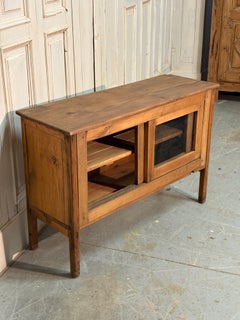 Early 20th-Century Fir Wood Cabinet with Sliding Front Panels