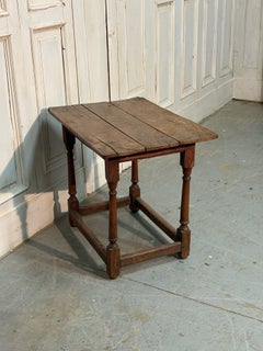 Elegant 19th-Century Solid Walnut Table with Turned Legs