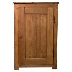 Schrank aus Tannenholz mit einer Tür aus dem frühen 20. Jahrhundert