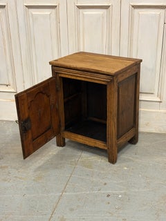 Small 19th-Century Walnut Cabinet with Decorated Door