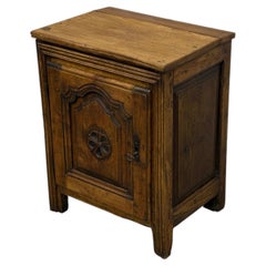Small 19th-Century Walnut Cabinet with Decorated Door