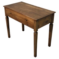 18th-Century Walnut Writing Table with Worked Legs and Large Central Drawer