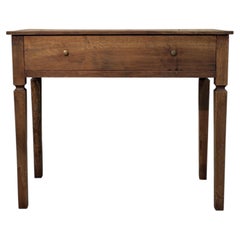 18th-Century Walnut Writing Table with Worked Legs and Large Central Drawer
