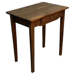 19th-Century Tall Walnut Side Table with Drawer