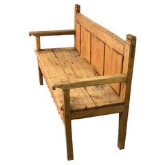 19th-Century Rustic Alder Wood Bench for Indoor and Outdoor Use
