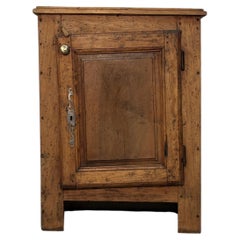 19th-century small chestnut cupboard with one door