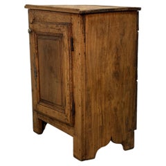 19th-century small chestnut cupboard with one door