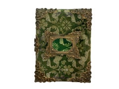 Grand Victorian Ormolu-Mounted Green Velvet Photo Album / Decorative Book Object