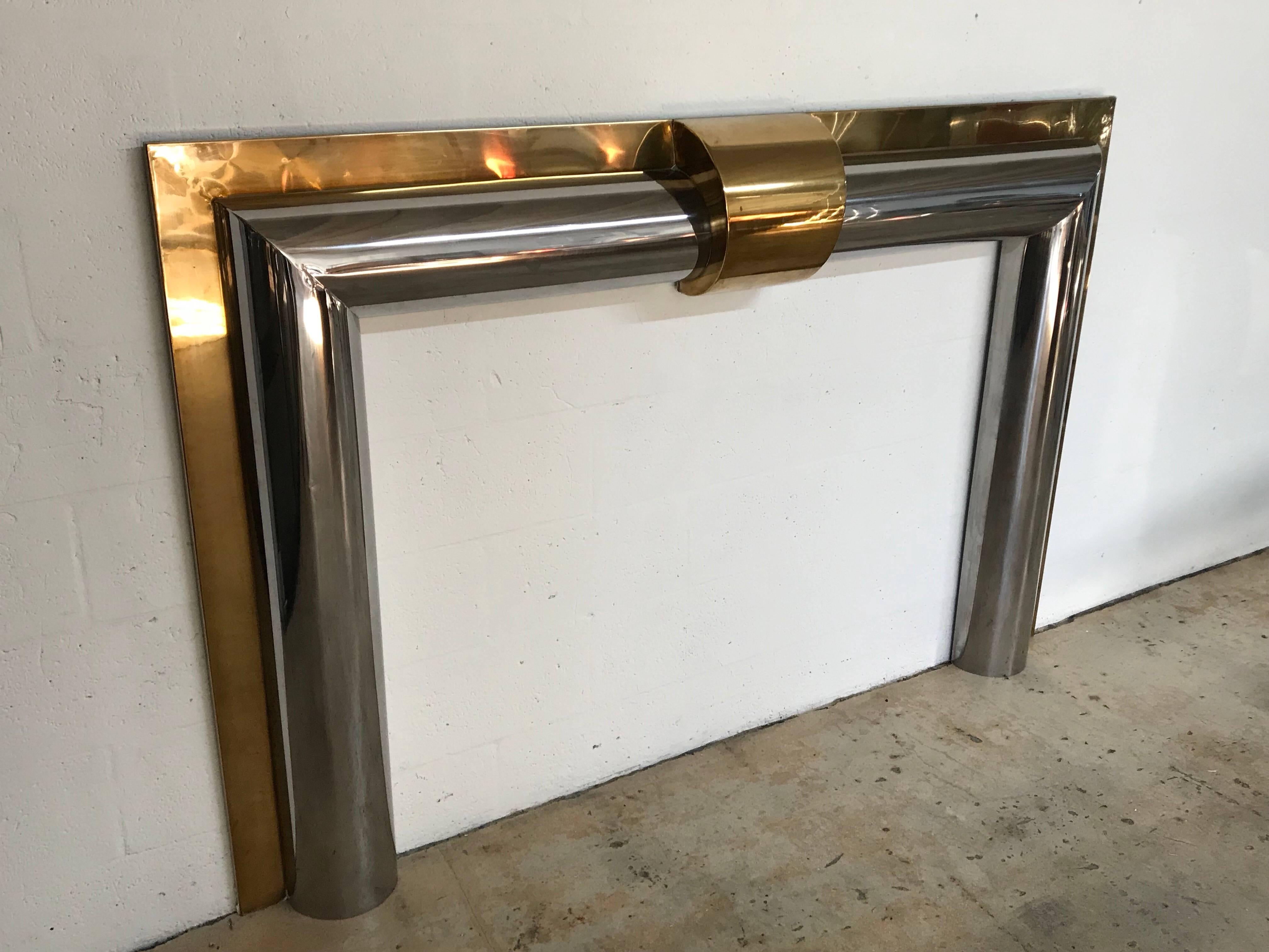 stainless steel fireplace mantel