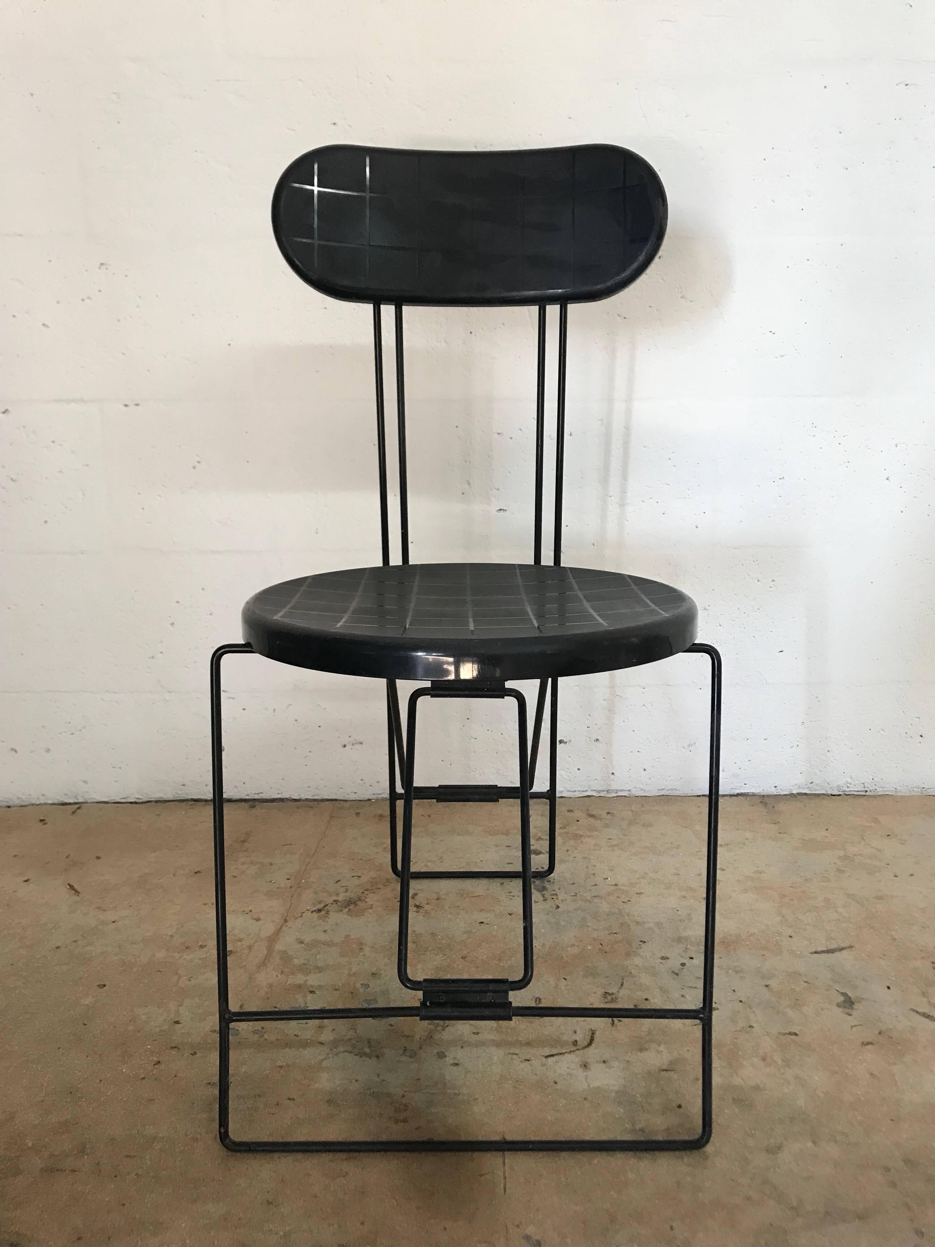 Set of three Postmodern folding chairs designed by Andries Van Onck & Kazuma Yamaguchi for Magis, Italy.
 