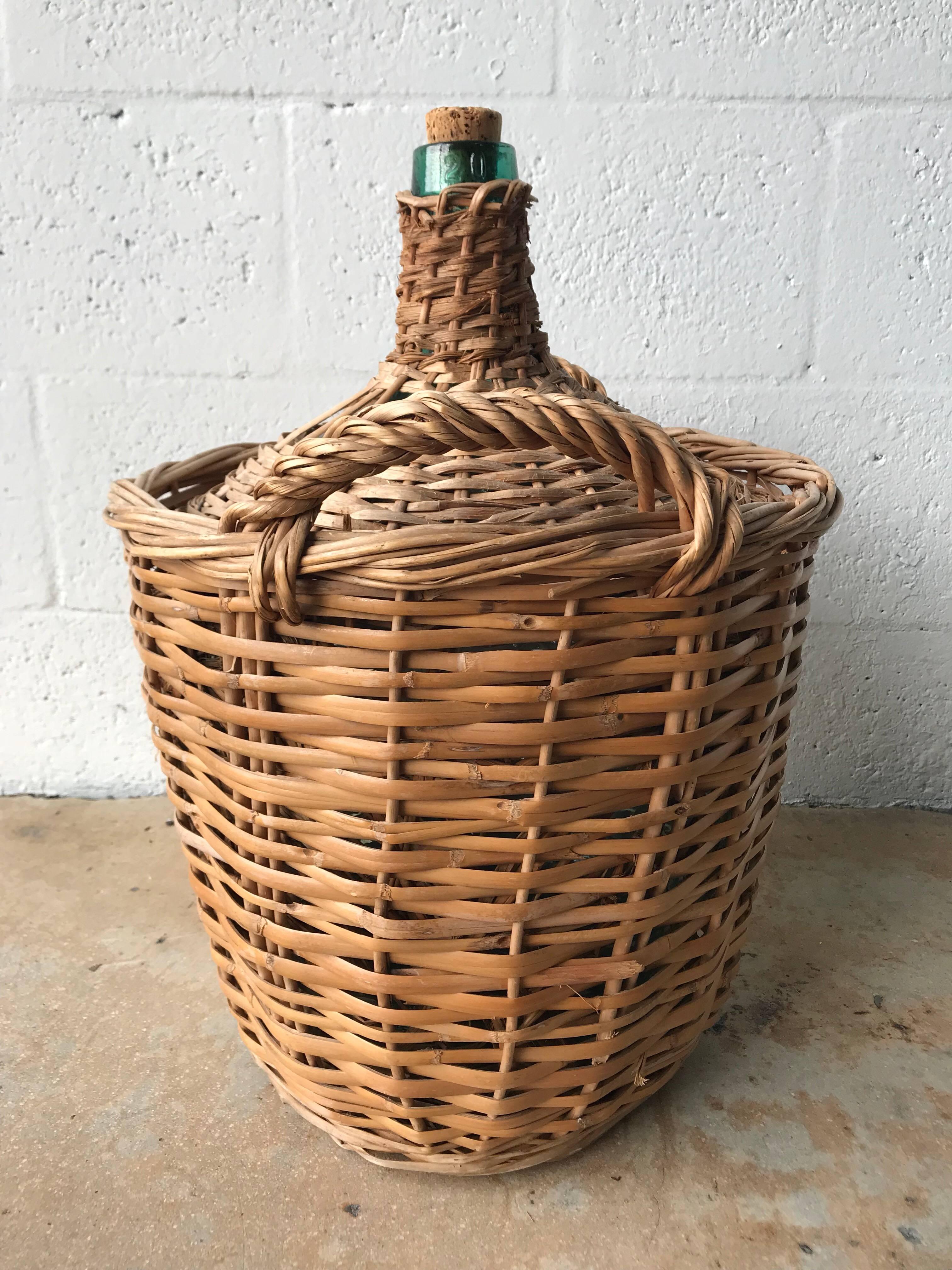 wicker bottle basket